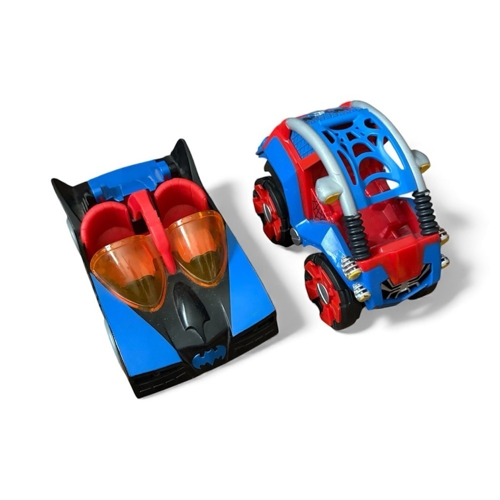 Spiderman Blue and Red Vehicle Duo Bundle Batmobile Batman DC Blue Kids Toy